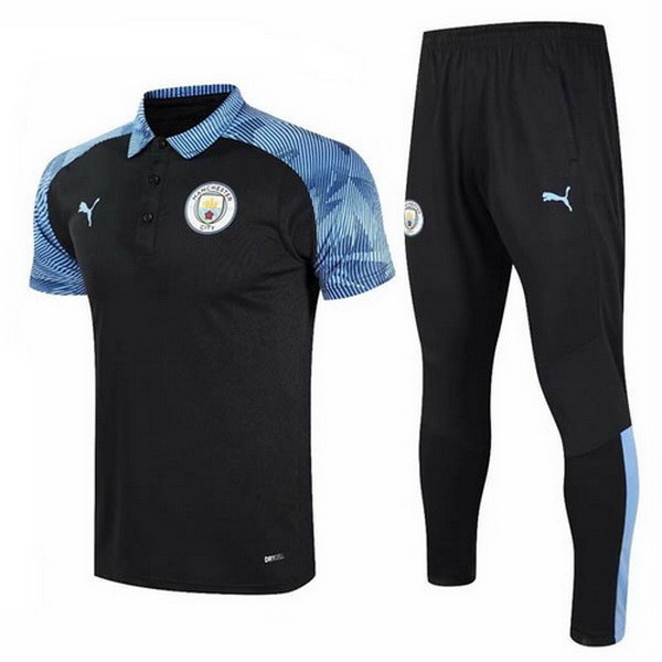 Polo Manchester City Set Completo 20/21 Blu Nero